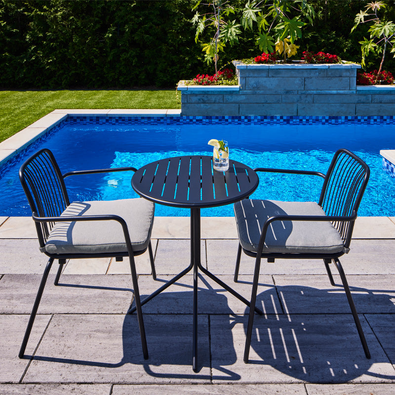 Flores Outdoor Bistro Set (Black)