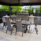 Ensemble à dîner extérieur Iceland - Chaises à haut dossier grises