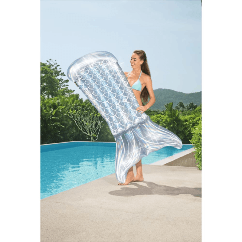 Iridescent Glimmer Mermaid Tail Inflatable Pool Mattress