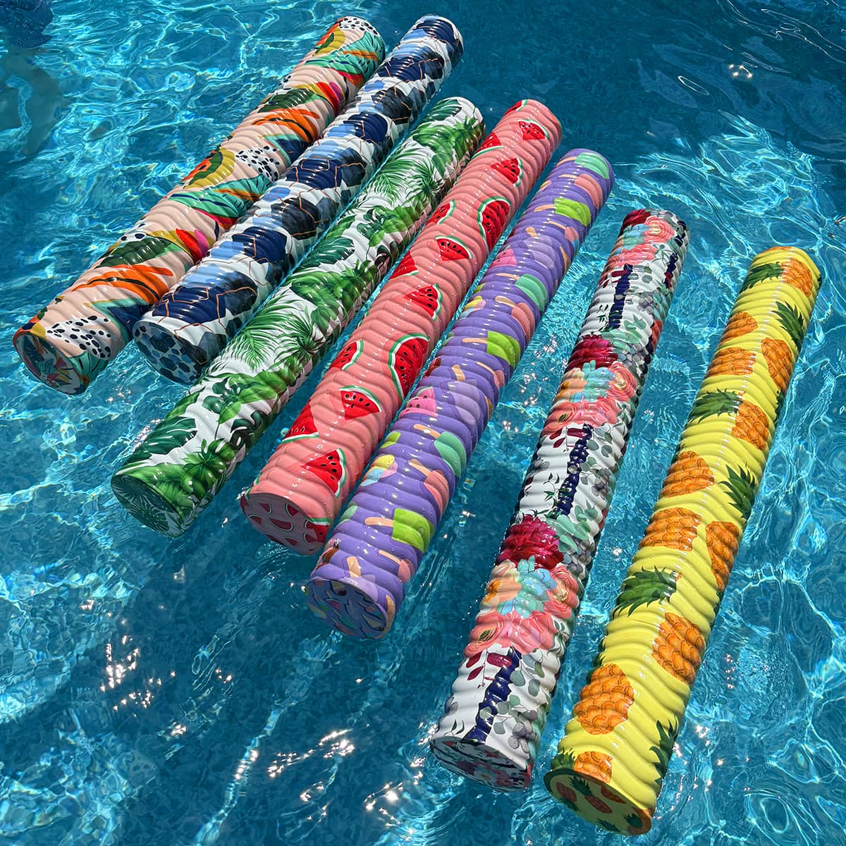 Nouilles de piscine assorties : Popsicle, Lime, Pêche et Mer