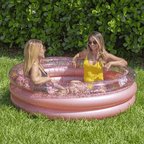 Piscine gonflable or rose pour bronzer