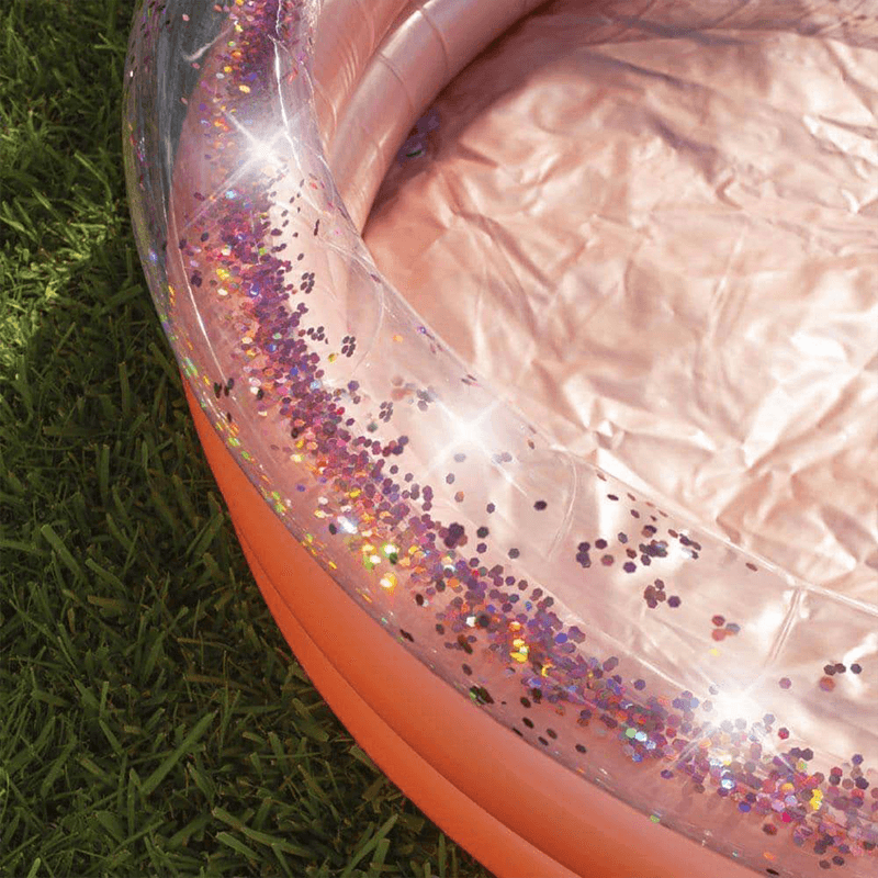 Piscine gonflable or rose pour bronzer