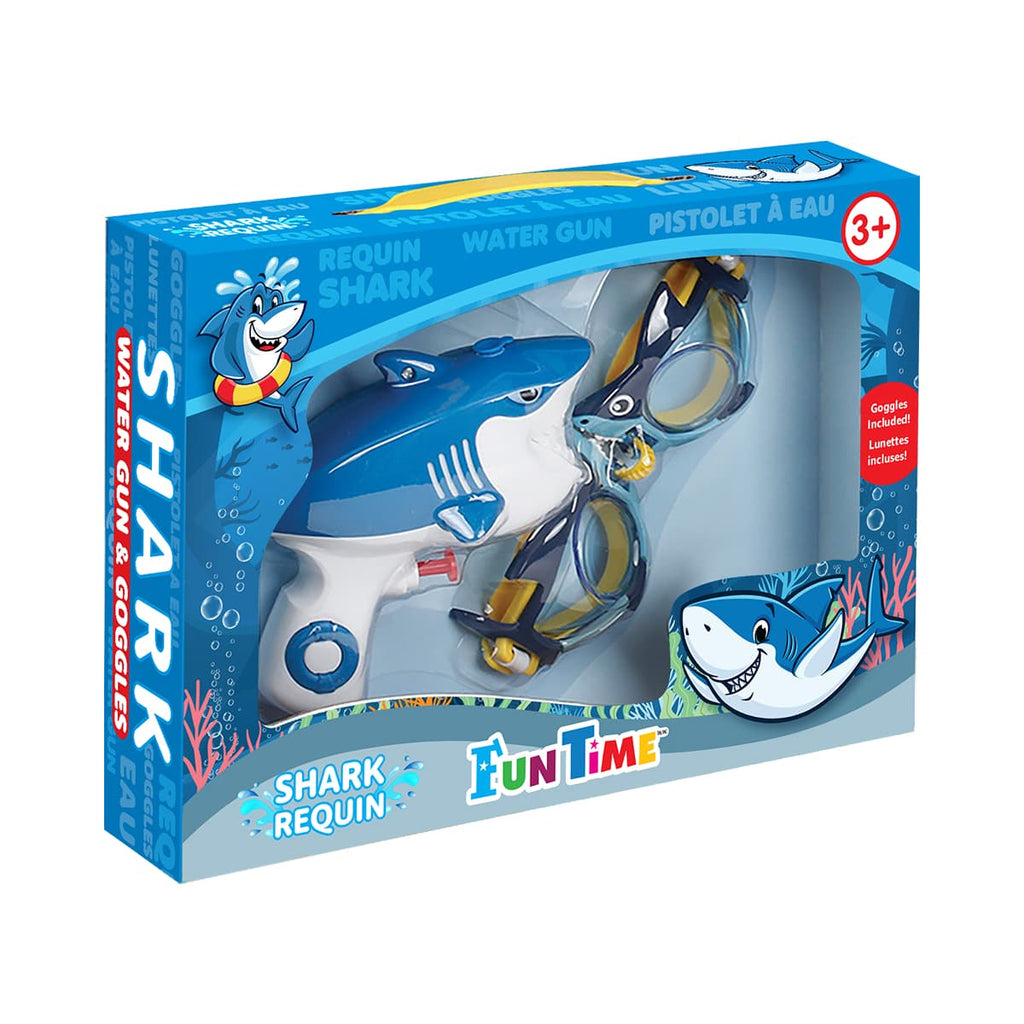 Pistolet à eau requin avec lunettes de natation