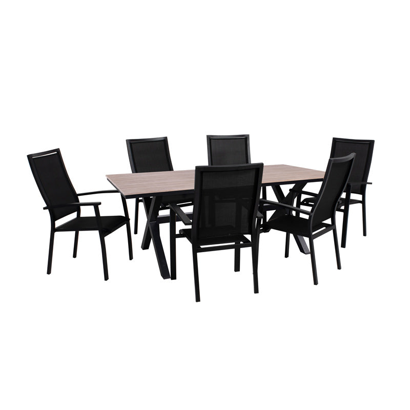 Ensemble à dîner extérieur Provence - 6 places (Noir)