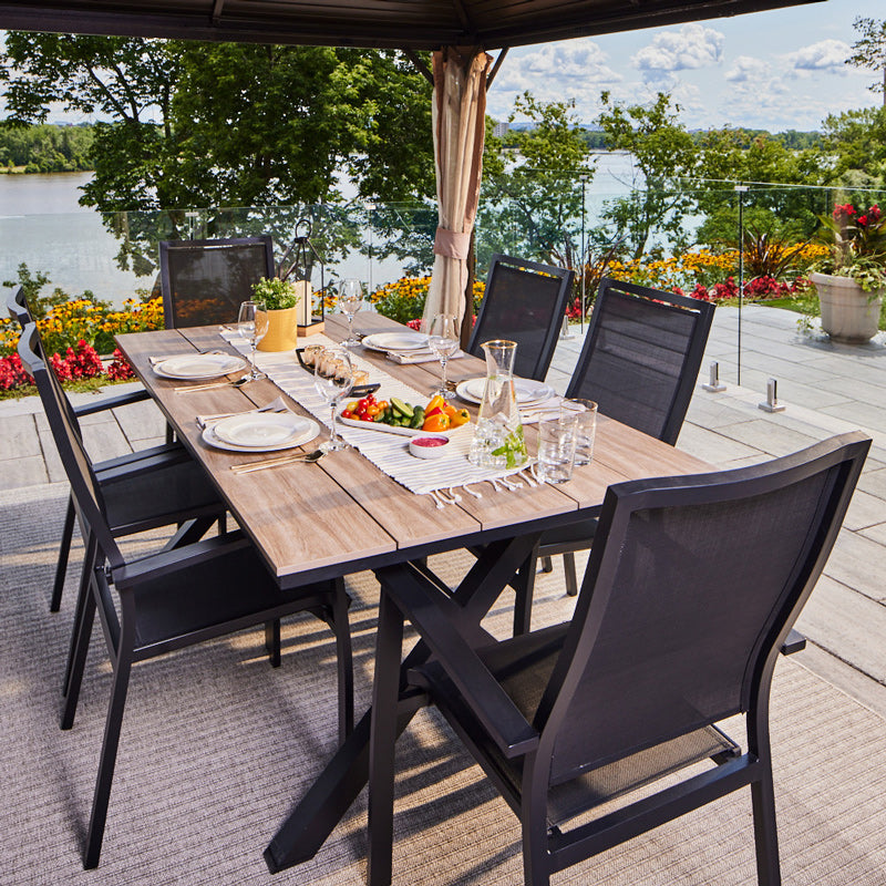 Ensemble à dîner extérieur Provence - 6 places (Noir)