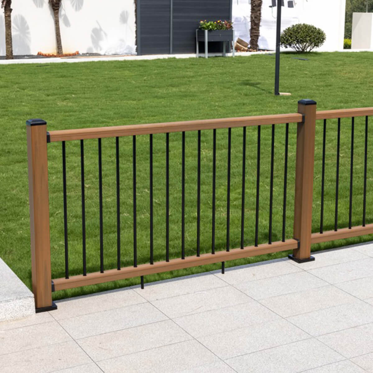Rampe de balcon en composite et aluminimum - Teck