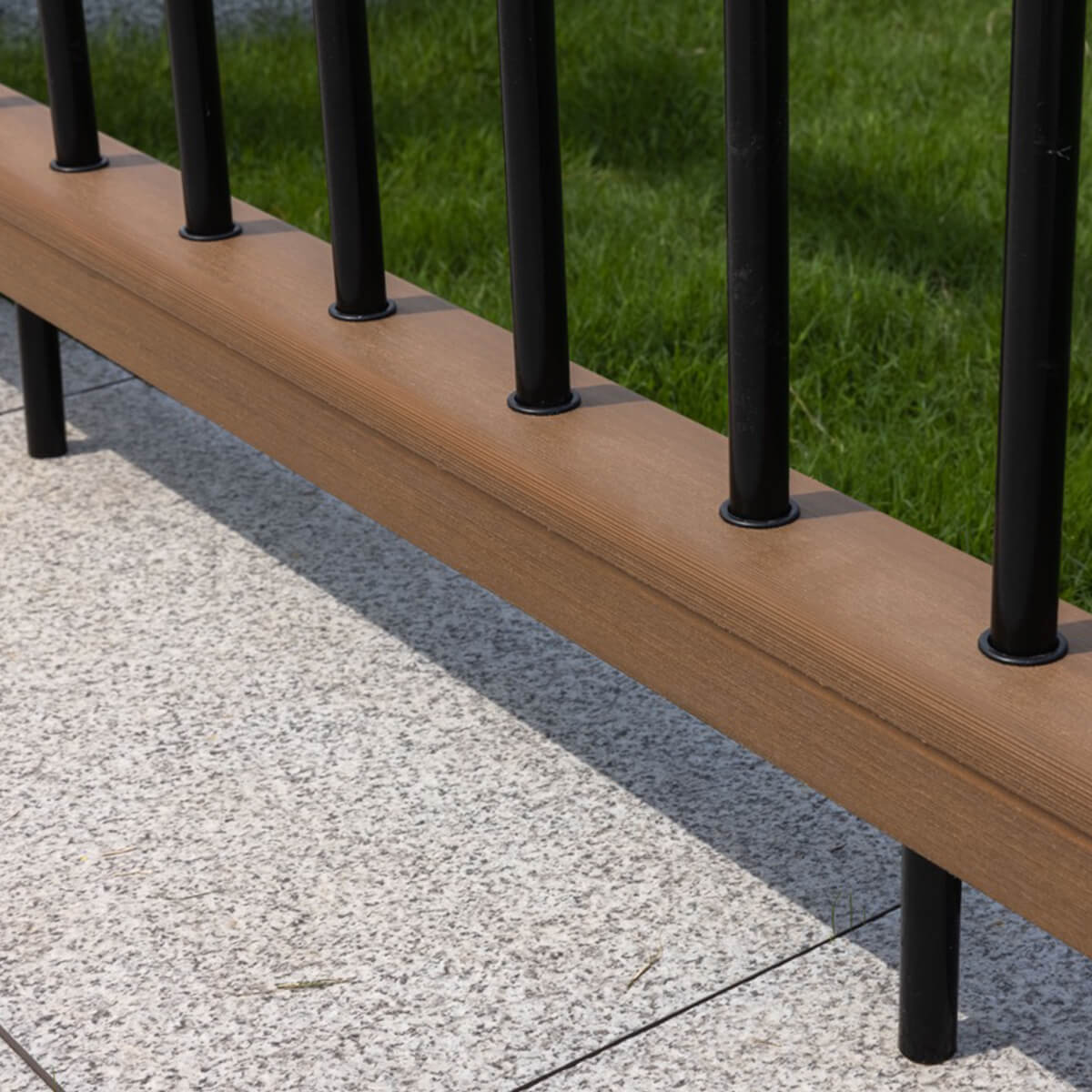 Composite and Aluminum Balcony Rail - Teak
