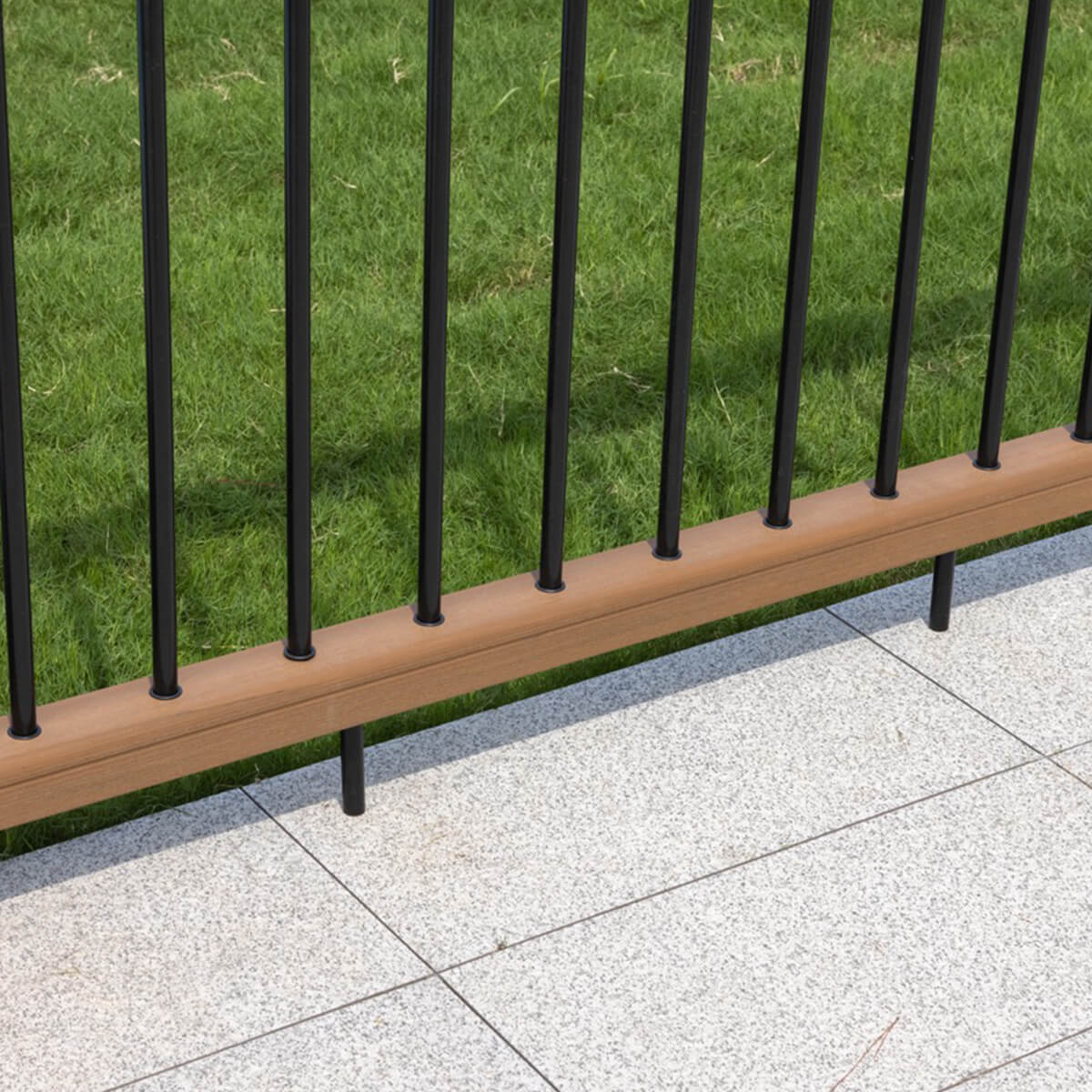Composite and Aluminum Balcony Rail - Teak