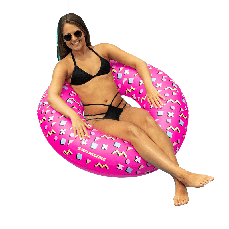 Retro Print Inflatable Pool Ring