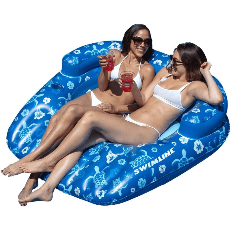 Tropical Double Seat Inflatable Pool Lounge Chair