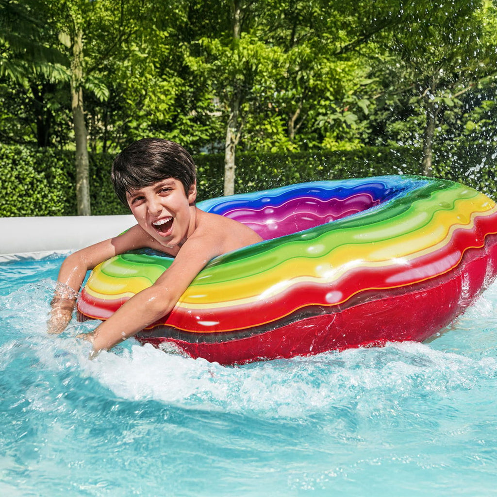 Rainbow Ribbon Inflatable Swim Ring