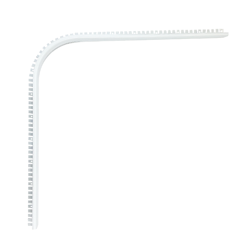 Margelle de coin entaillée à double rails pour piscine creusée (blanc)