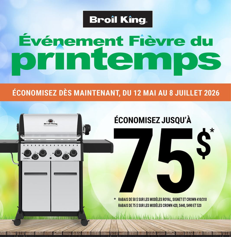 Jusqu'à 75$ sur les BBQ Broil King*