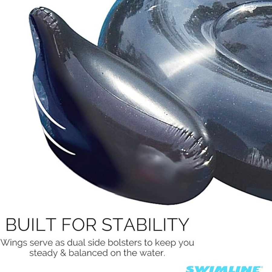 Giant Black Swan Inflatable Ride-On
