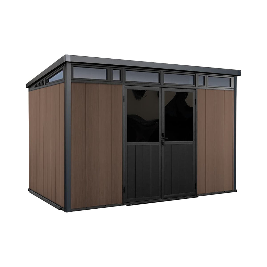 Mirage Garden Shed with Riversible Walls (Walnut & Grey)