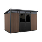 Mirage Garden Shed with Riversible Walls (Walnut & Grey)