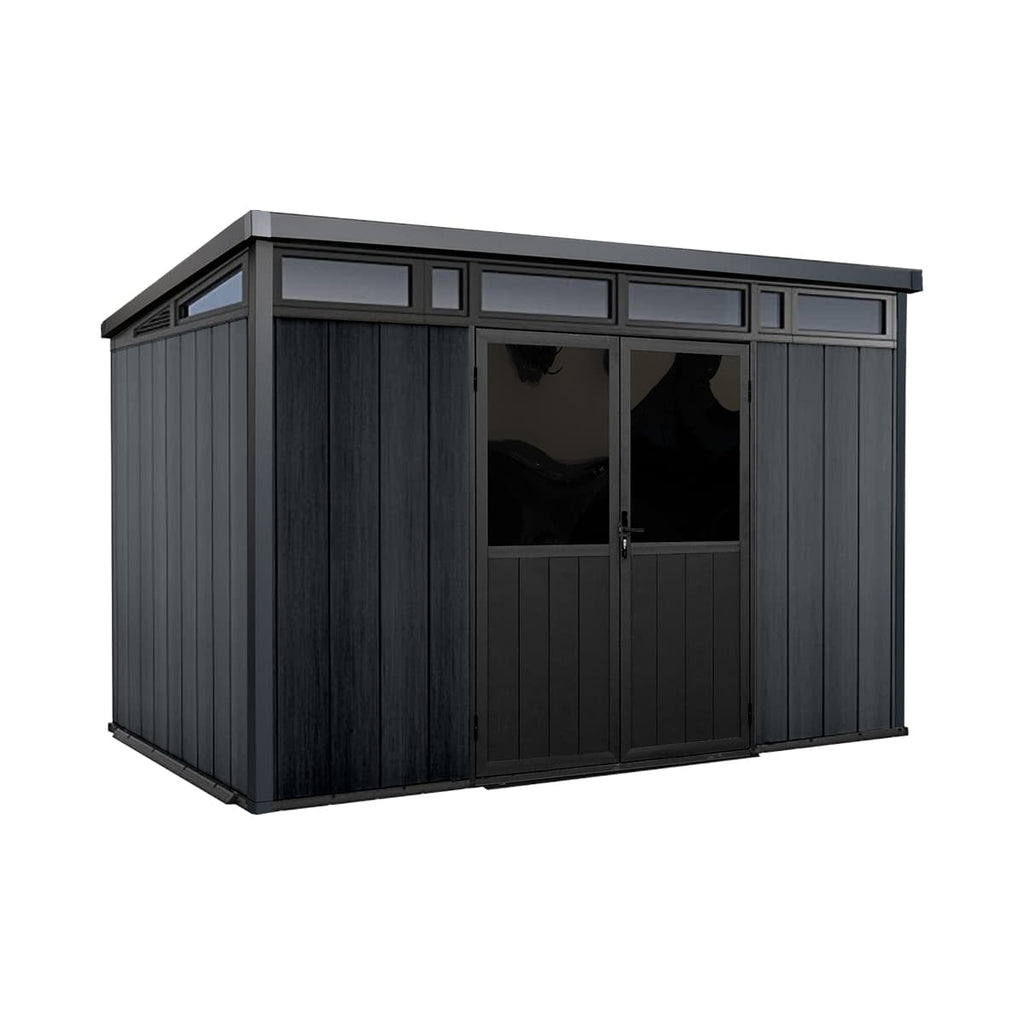 Mirage Garden Shed with Riversible Walls (Walnut & Grey)