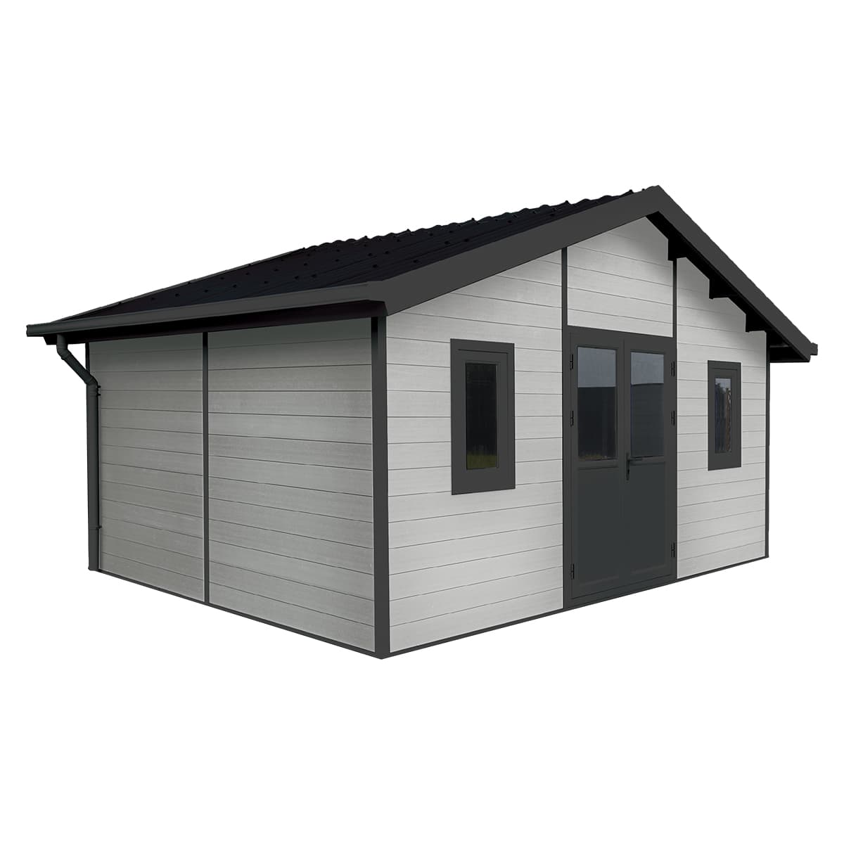 Cabanon Scandinave avec murs réversibles (Gris nordique et noir) - Délié