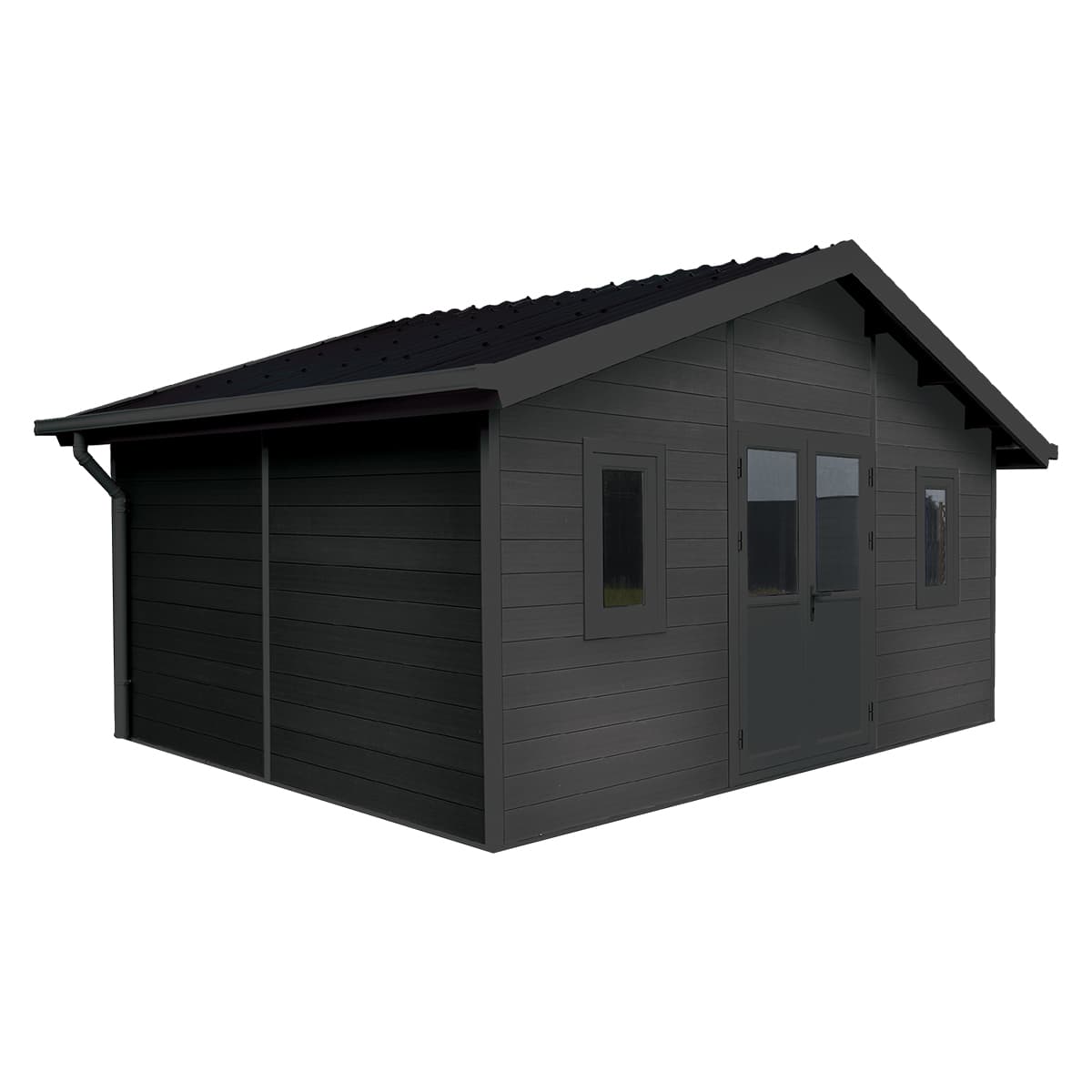 Cabanon Scandinave avec murs réversibles (Gris nordique et noir) - Délié