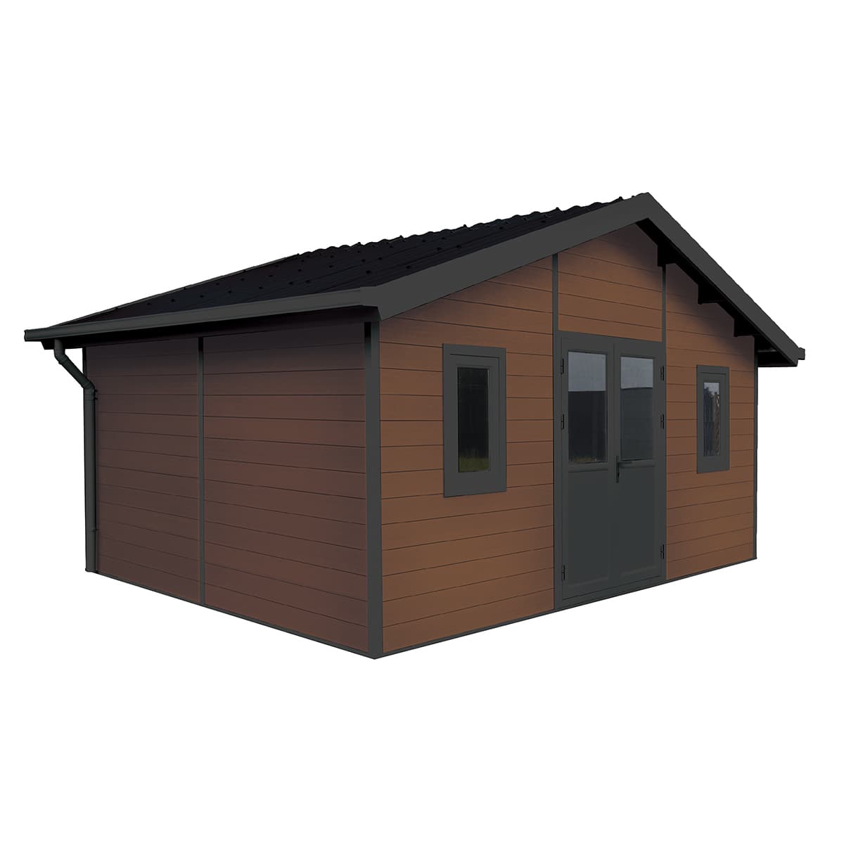 Cabanon Scandinave 16' x 12' noyer / gris - Délié