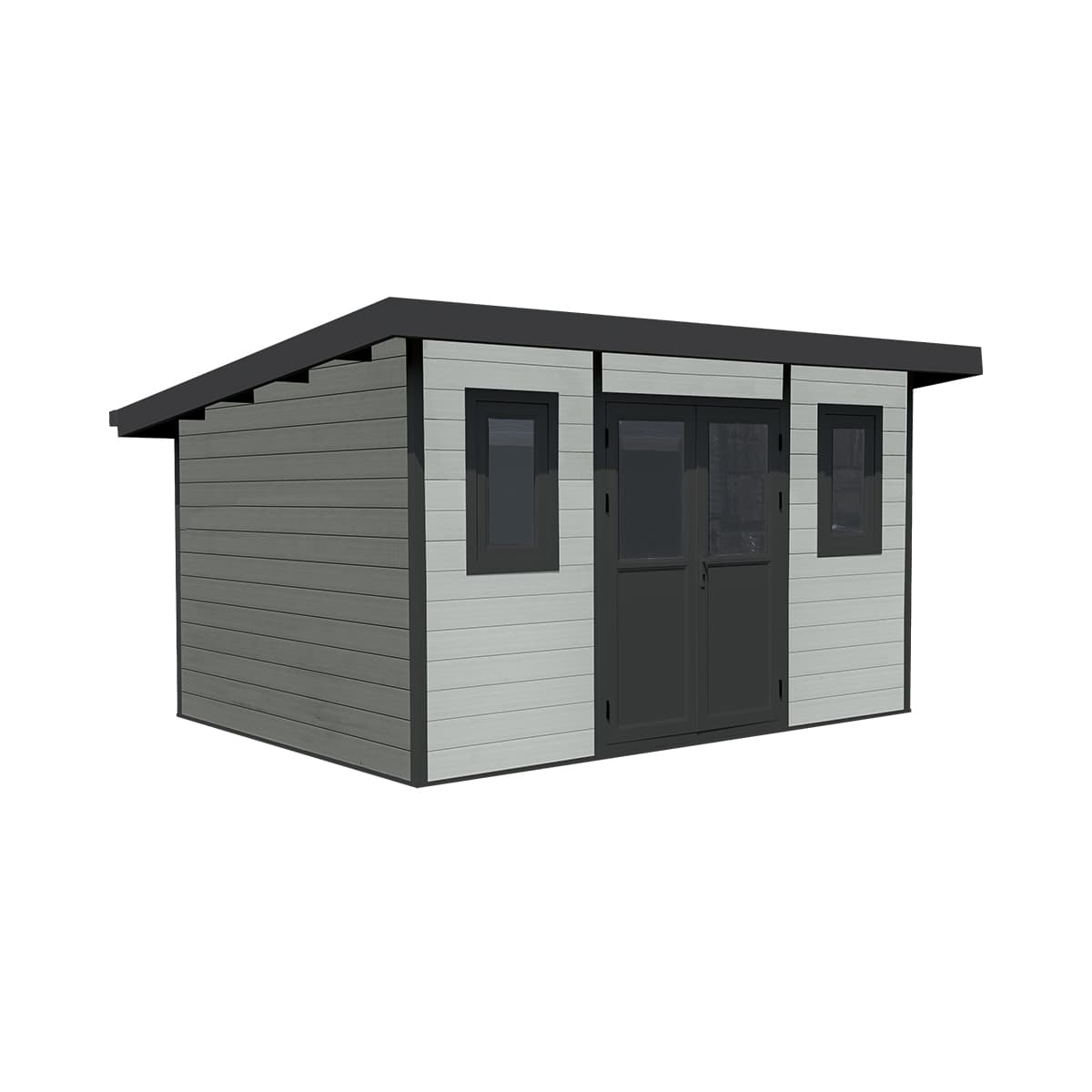 Cabanon Mistral avec murs réversibles (Gris nordique et noir)