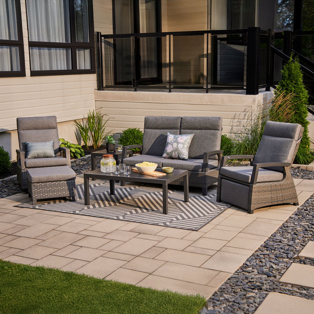 Prato Outdoor Recliner Club Loveseat