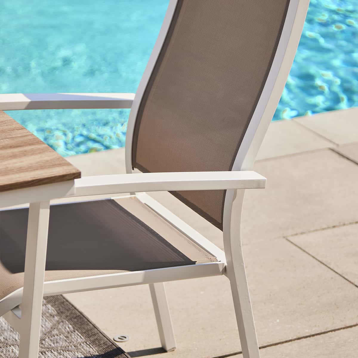 Ensemble à dîner extérieur Provence - 6 places (Blanc)