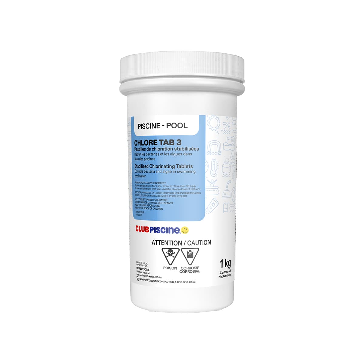 Chlore tab 3 : Pastilles de chlore stabilisé - 1 kg