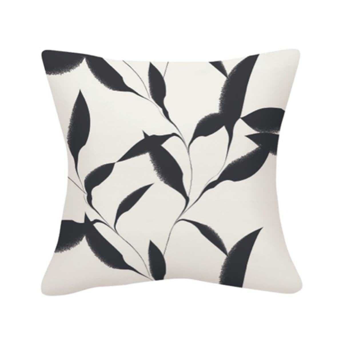 Coussin extérieur 18 x 18 po - Feuilles noires