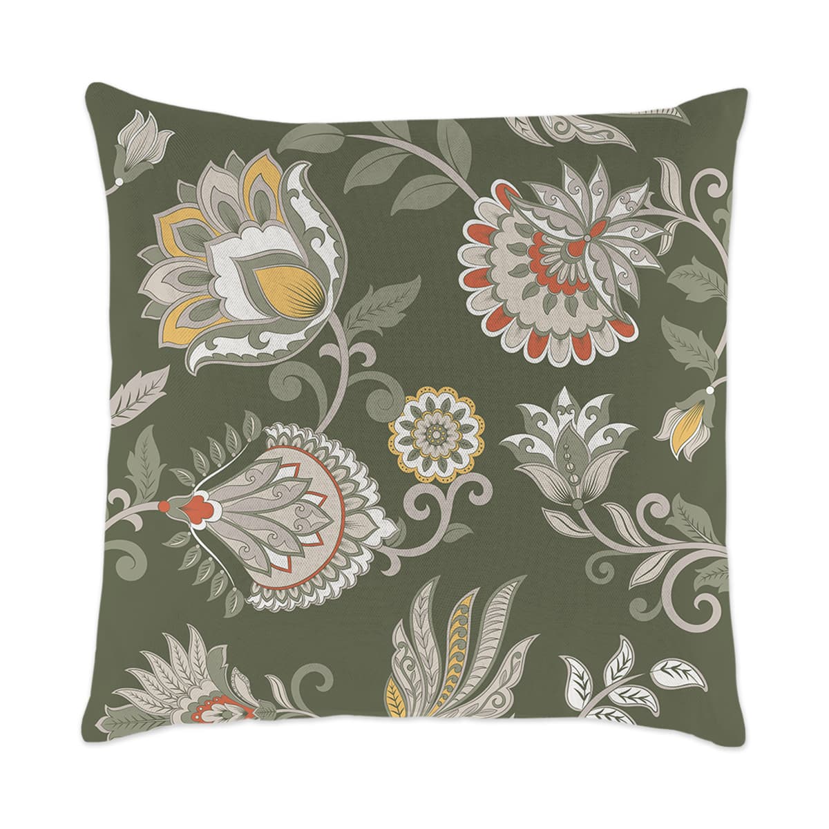 Coussin extérieur 18 x 18 po - Paisley fleuri