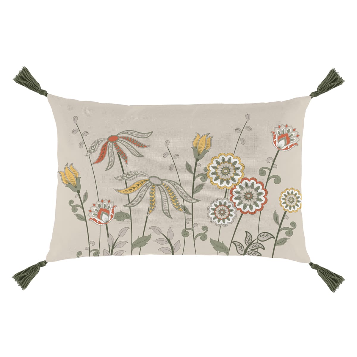 Coussin extérieur 12 x 18 po - Imprimé champs fleuri