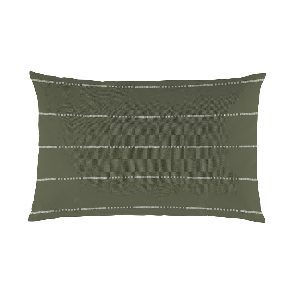 Coussin extérieur 12 x 18 po - Lignes horizontales brisées olive