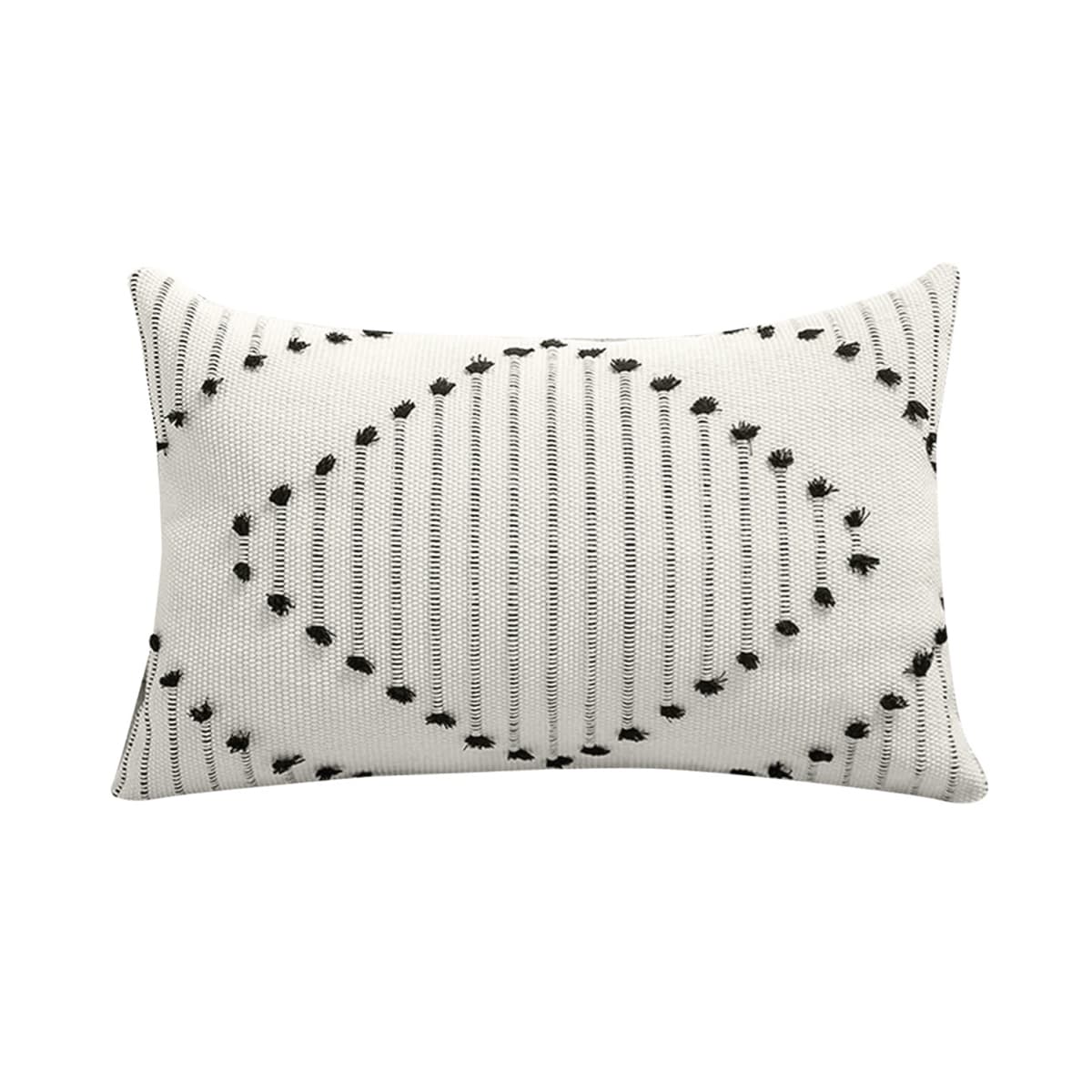 Outdoor Cushion 14 x 26 in. - Black Embroidered