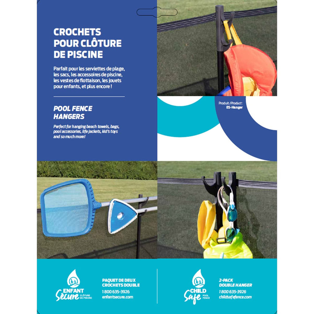 Crochets double pour accessoires de piscine