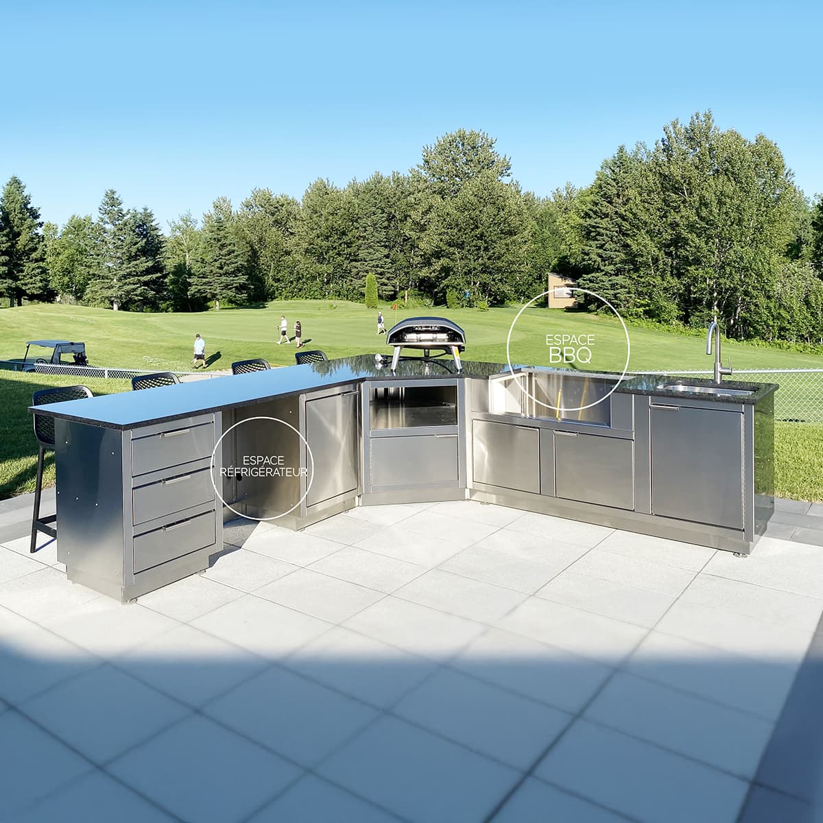Extension espace frigo pour cuisine extérieure