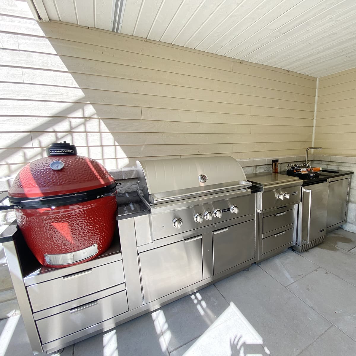 Extension espace frigo pour cuisine extérieure