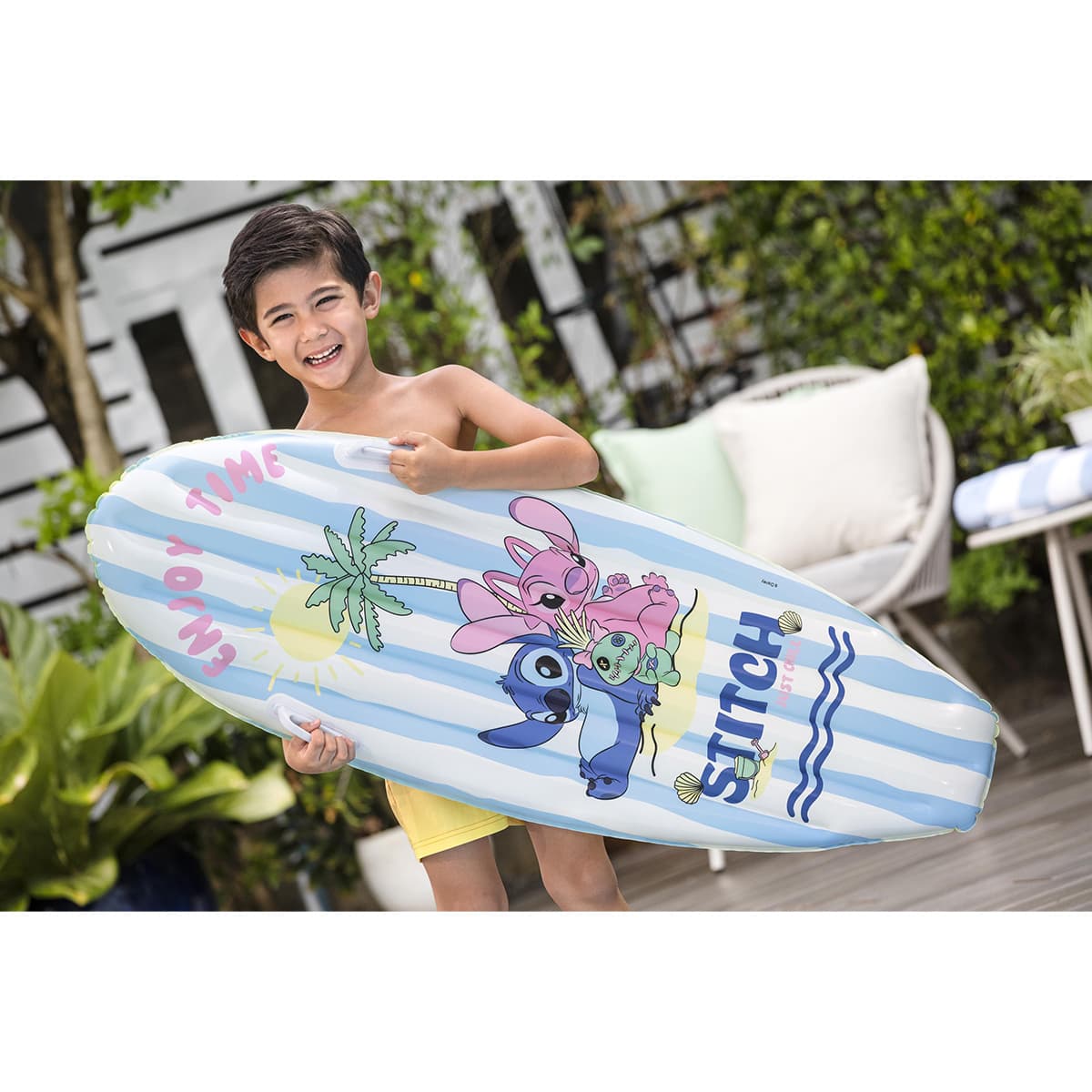 Flotteur de piscine planche surf Lilo & Stitch
