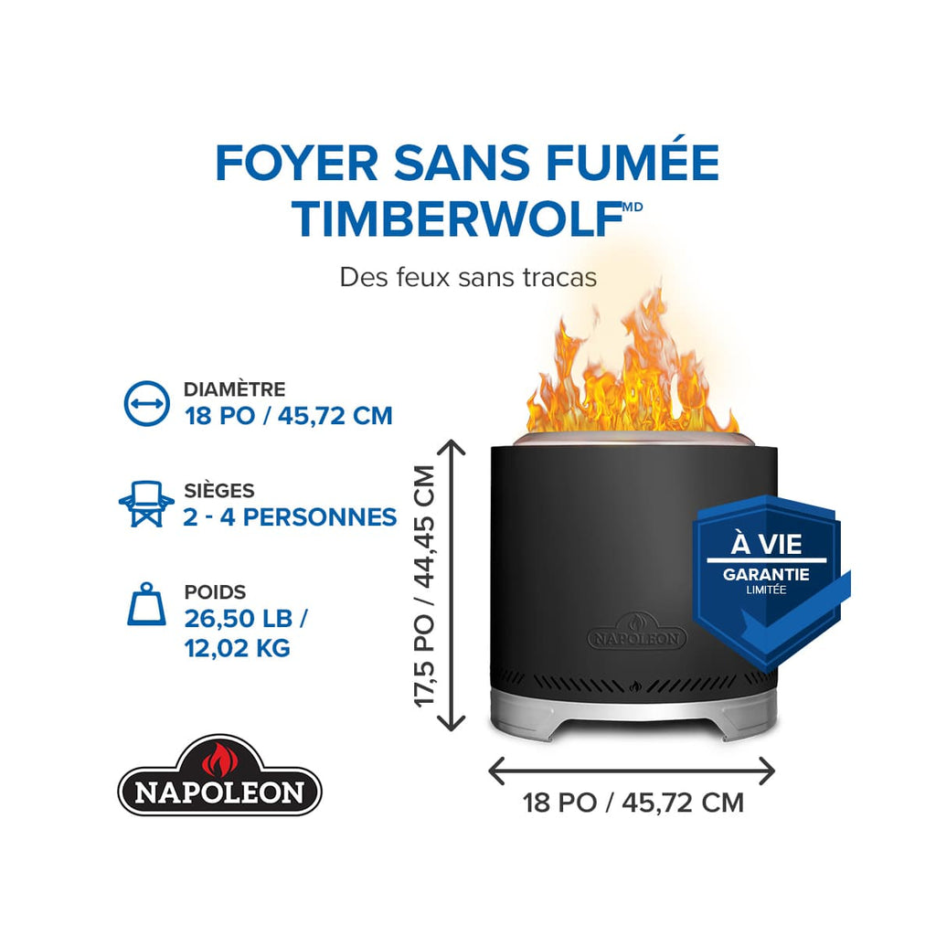 Foyer sans fumée Timberwolf