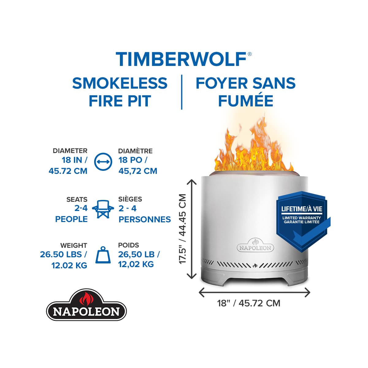 Foyer sans fumée Timberwolf