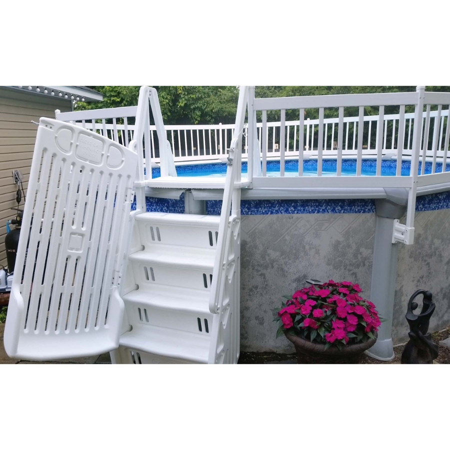 Ladder with Entry Barrier for Above Ground Pool