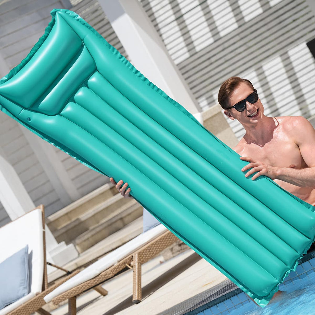 Matelas de piscine : émeraude, rouge ou lilas (3 couleurs assorties)