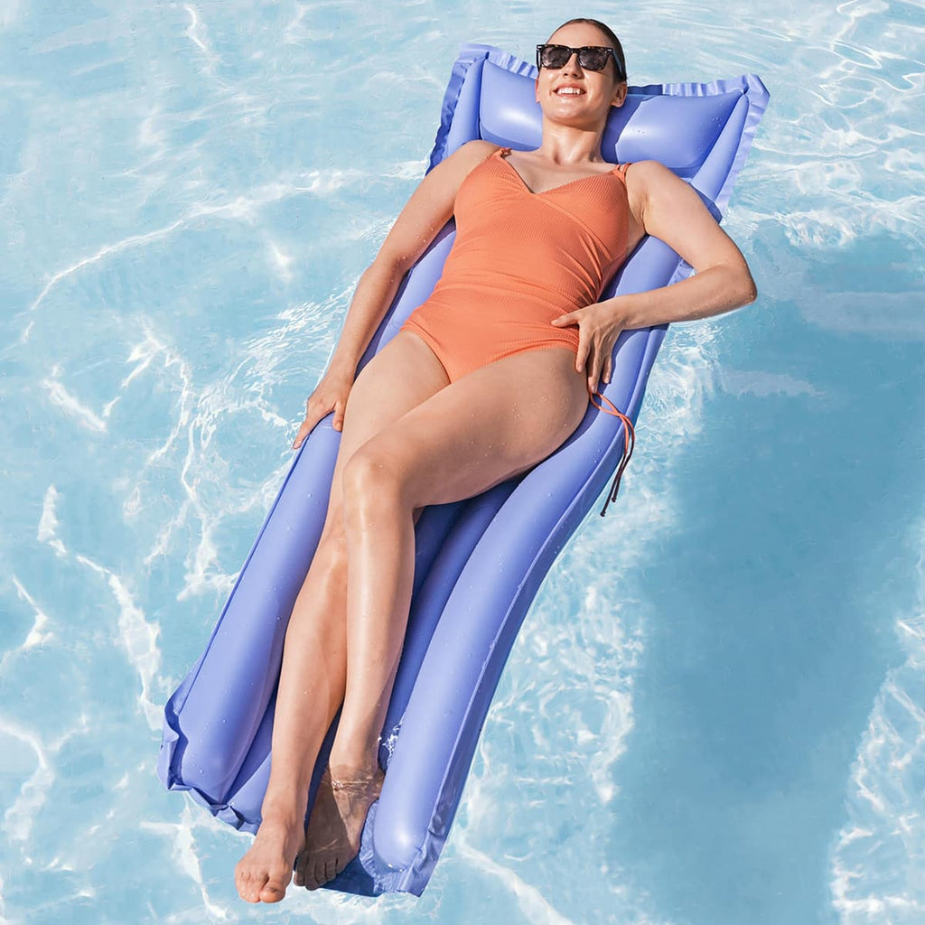 Matelas de piscine : émeraude, rouge ou lilas (3 couleurs assorties)
