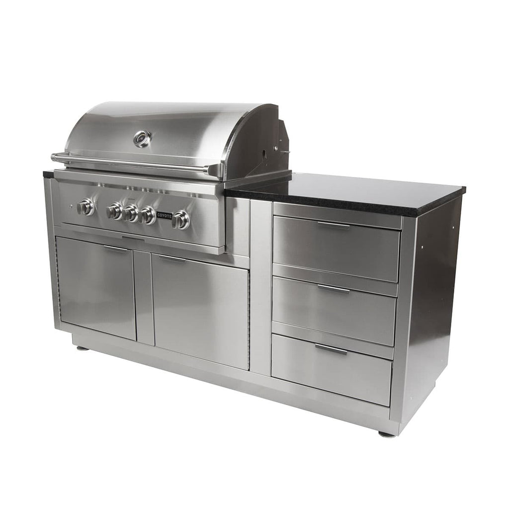 Module de cuisine extérieure pour BBQ avec porte et tiroirs