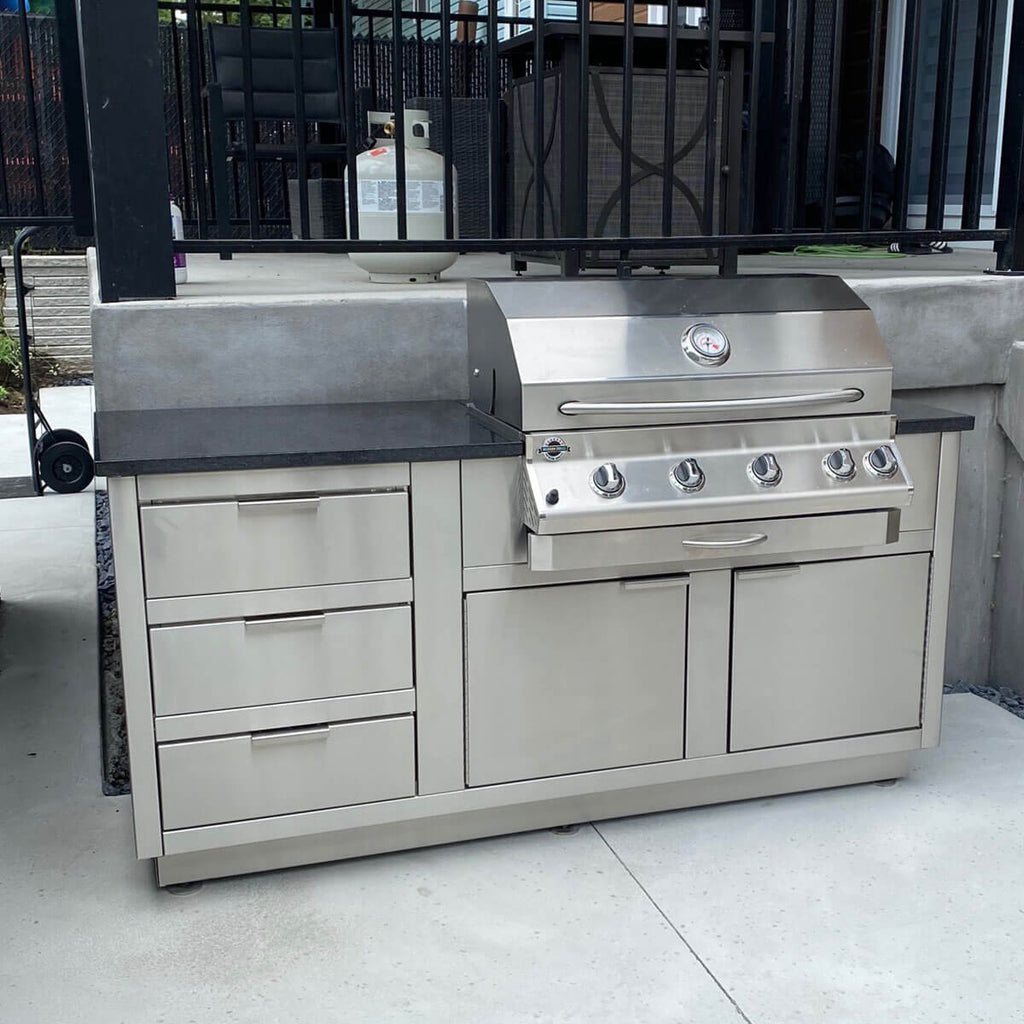 Module de cuisine extérieure pour BBQ avec porte et tiroirs