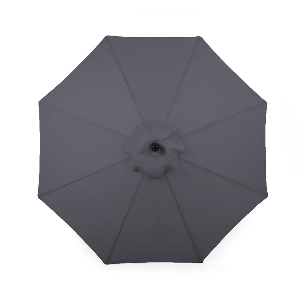 Parasol de marché Deluxe avec mât noir mat - 9 pi (2,7 m)