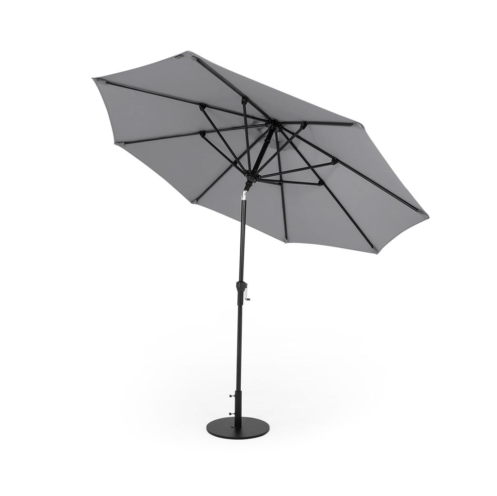 Parasol de marché Deluxe avec mât noir mat - 9 pi (2,7 m)