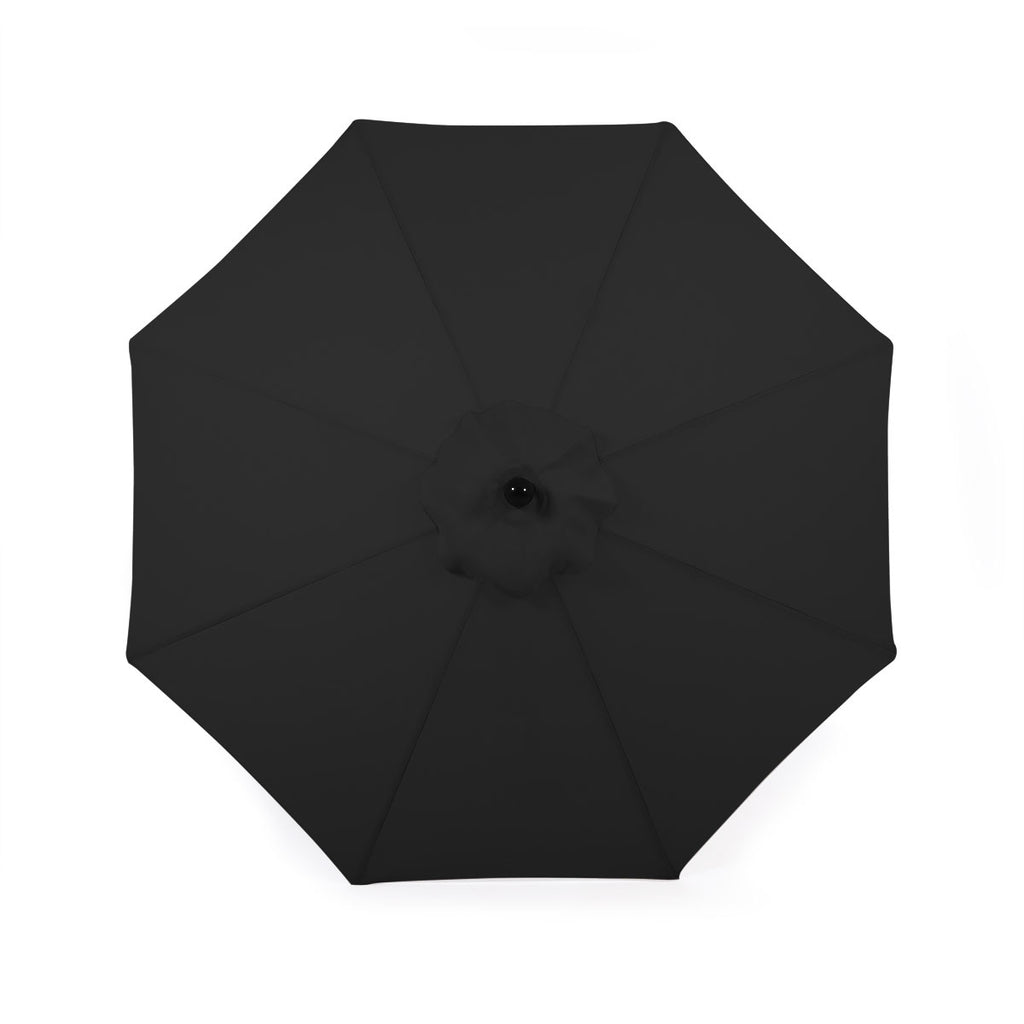 Parasol de marché Deluxe avec mât noir mat - 9 pi (2,7 m)