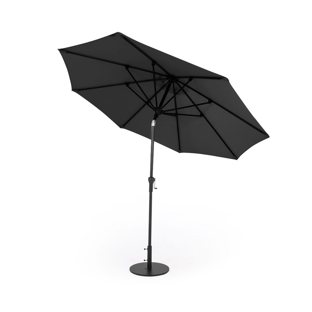 Parasol de marché Deluxe avec mât noir mat - 9 pi (2,7 m)