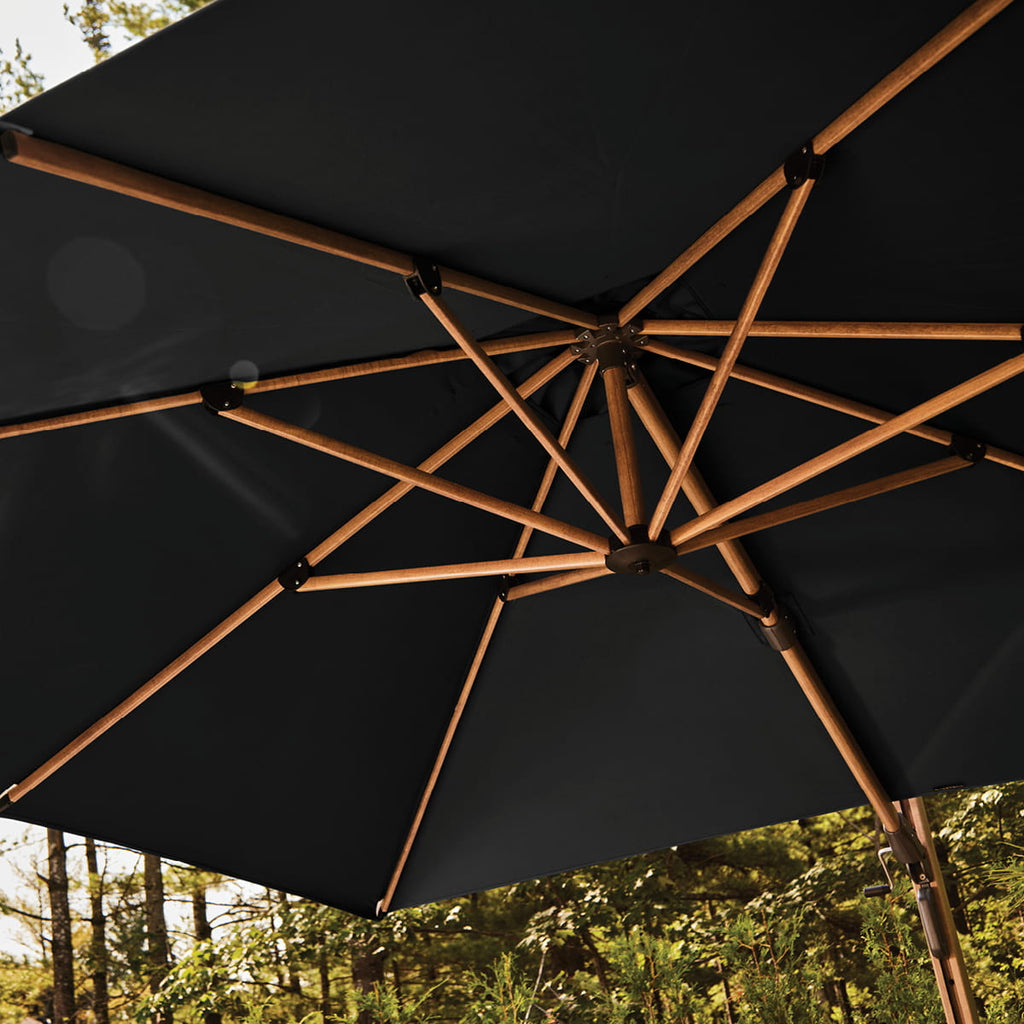 Deluxe Hanging Umbrella with Wood Finish - 10 ft. (3 m)