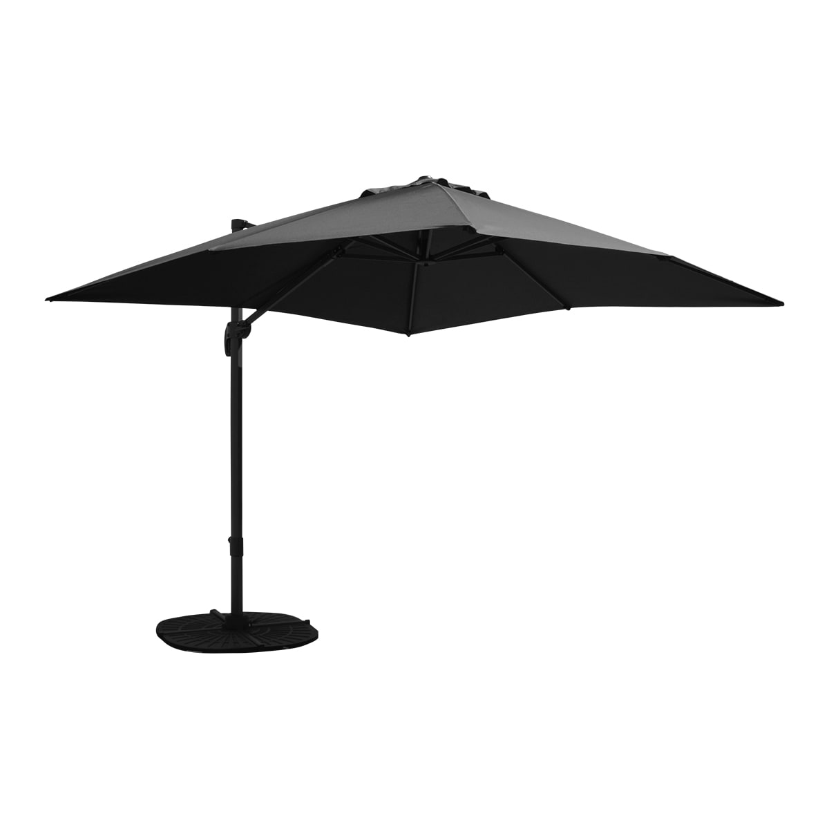 Parasol suspendu Econo avec mât noir mat - 10 pi (3 m)